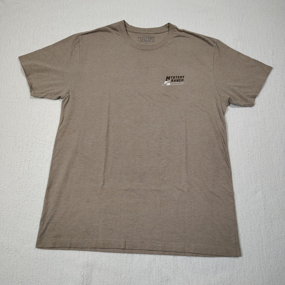 Mystery Ranch T-Shirt Men Large Tan Chainsaw Built For The Mission Graphic Tee
